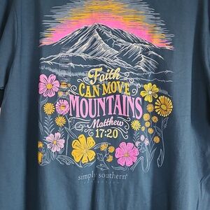 Simply Southern "Faith Can Move Mountains" Matthew 17:20 Tee Size XL